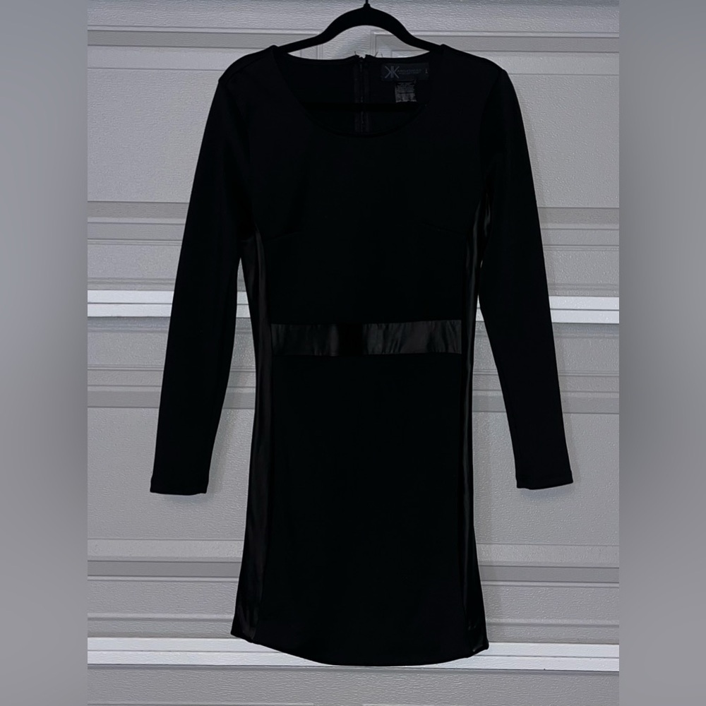 Kardashian Kollection Illusion Dress Black Size Large Long Sleeve EUC